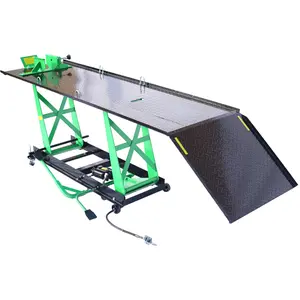 Air Hydraulic Motorcycle Lift, 1000 LBS Capacity Mobile ATV/Motorcycle Lift Table, Heavy Duty Manual/Pneumatic Jack with Removable Ramp