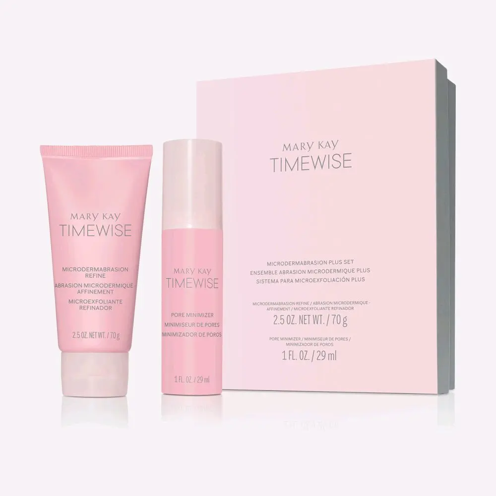 Microdermabrasion Plus 2-Piece Skincare Set with Exfoliating Refiner and Pore Minimizer Serum for Daily Skin Refining