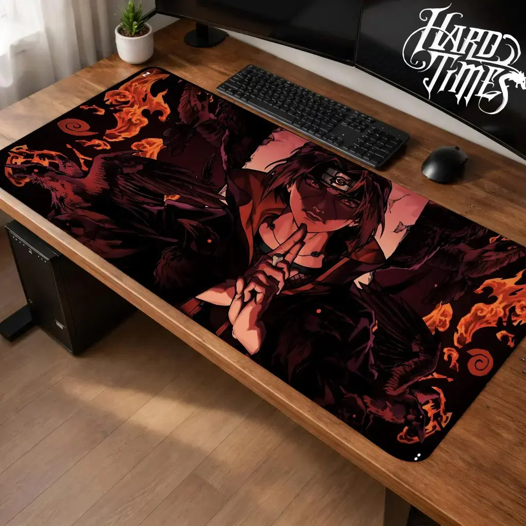 Itachi Naruto Gaming Mouse Pad Personal, Custome, Anime Desk Mat Extended Keyboard Pad Waterproof Non Slip Rubber Base Large Mousepad for PC Gamer Setup Desk Accessories 40x21 Inch,Office Gifts, Decor desktop