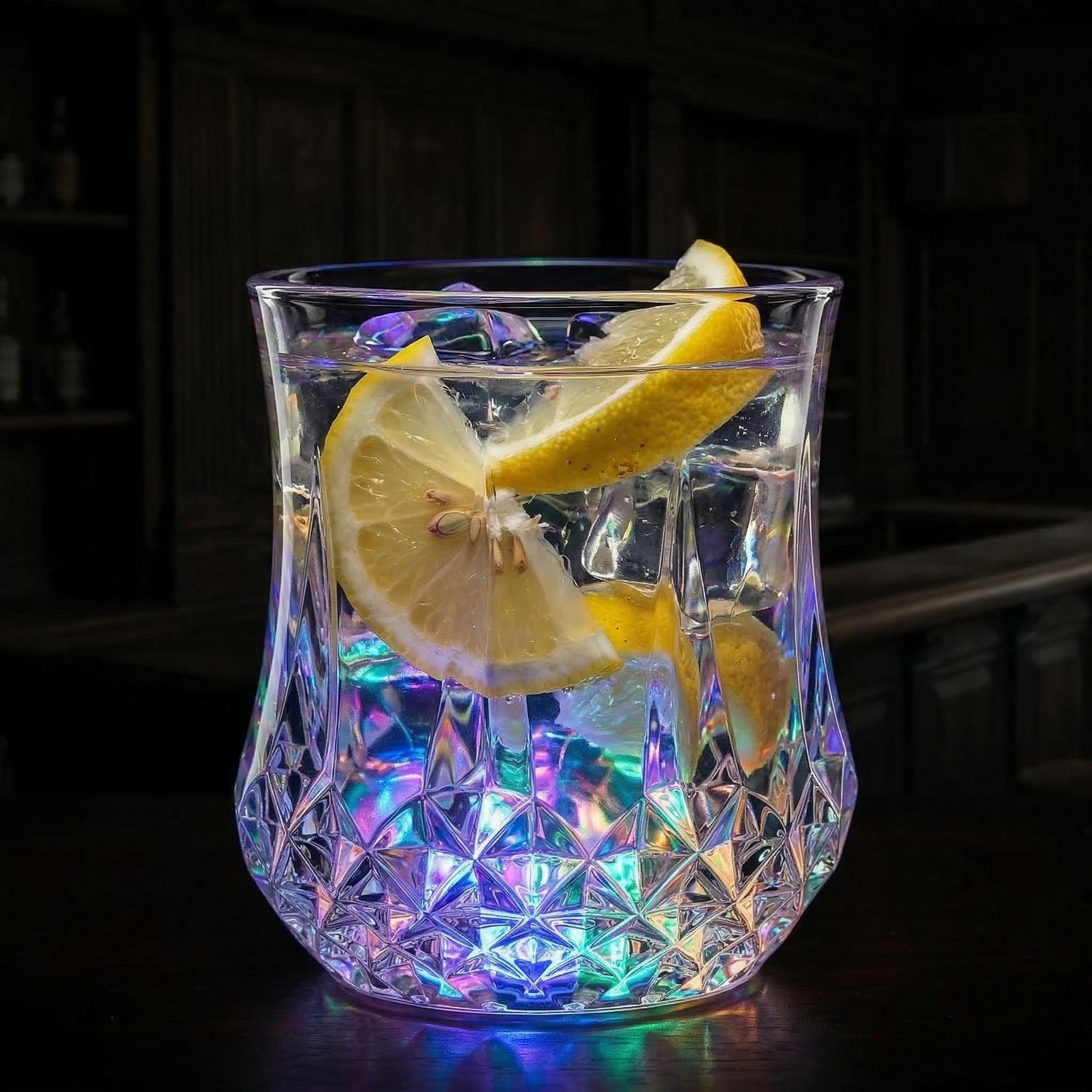 LED Glowing Tumblers, Liquid Activated Flash Crystal Cups, Water Activated Auto Light Up Shimmering Plastic Cups for Party Bar Nightclub Tableware