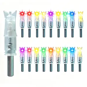 jianZD 18PCS 0.300" / 7.62mm Crossbow Bolt Lighted Nocks – Multicolor High-Visibility LED, Bright Glow for Low-Light Hunting & Easy Bolt Retrieval