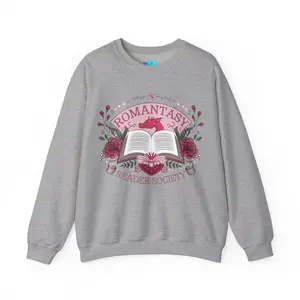 Romantasy Reader Society Crewneck Sweatshirt, Cozy Book Lover Gift, Unisex Literature Apparel, Perfect for Book Clubs, Reading Events,