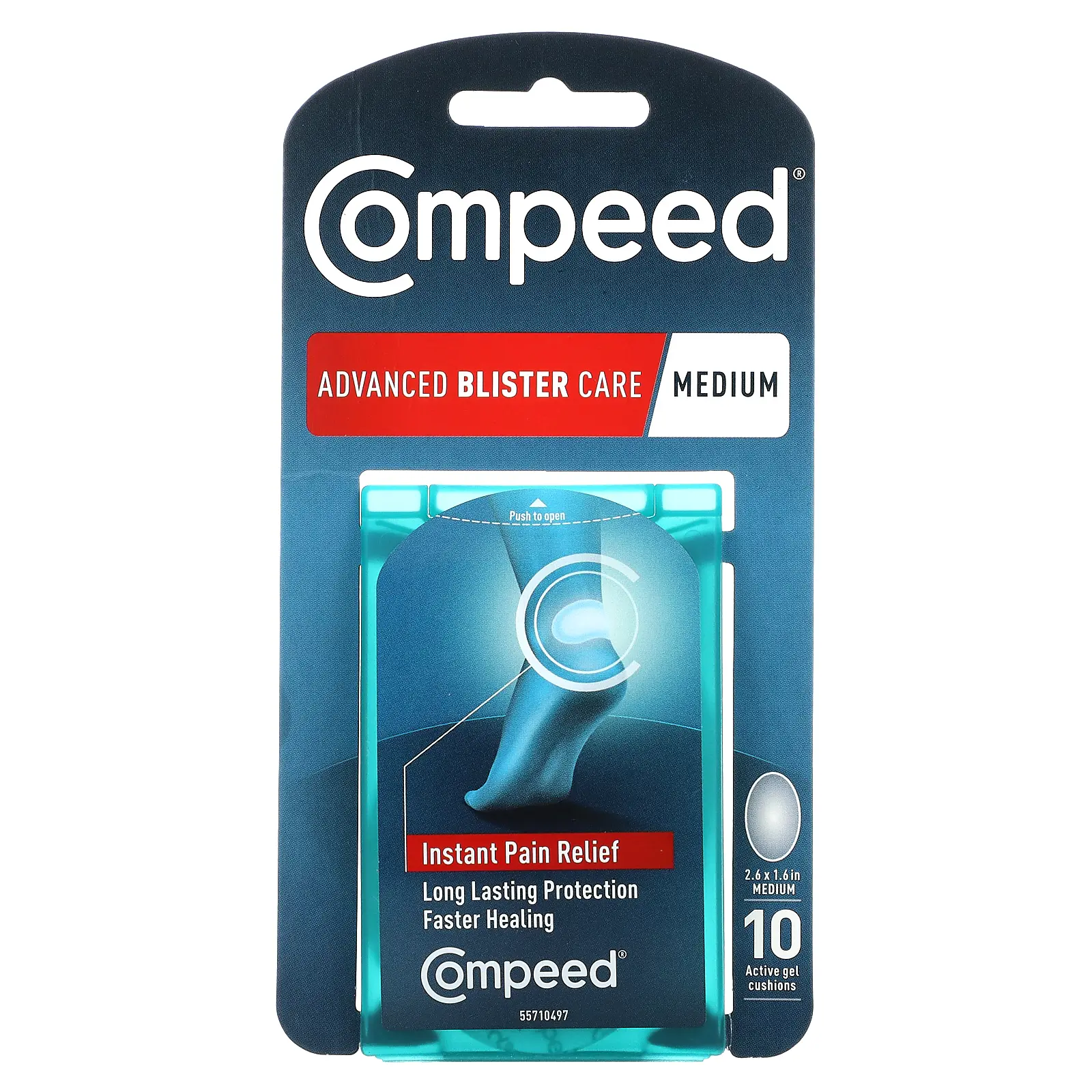 Compeed Advance Blister Care, Medium, 10 Active Gel Cushions | HSA/FSA Eligible