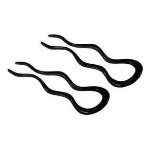 Parcelona French Black Extra Large 5 Inches Wavy Crink U Shaped Hair Pin