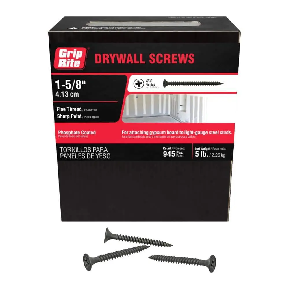 #6 x 1-5/8 in. #2 Phillips Bugle Head Fine Thread Drywall Screws 5 lb. Box