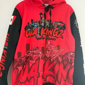Wa Kingz Hot Pink Hoodie with Off Road Graphic Design and red Sweatshirts Womenswear Color Scheme