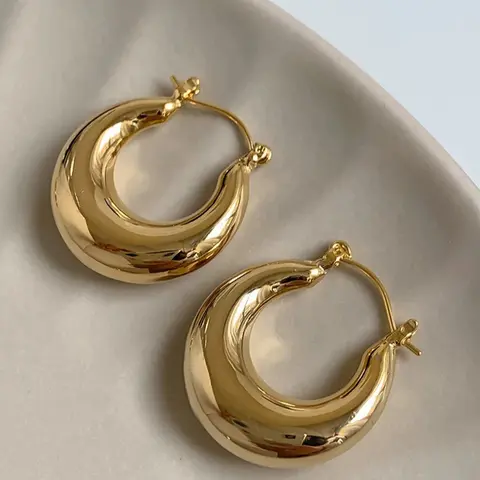 Women's French Vintage Geometric Hoop Earrings, Earrings Hoops, Light Luxury Metal Circle Design, Perfect for Parties & Vacation Fashion