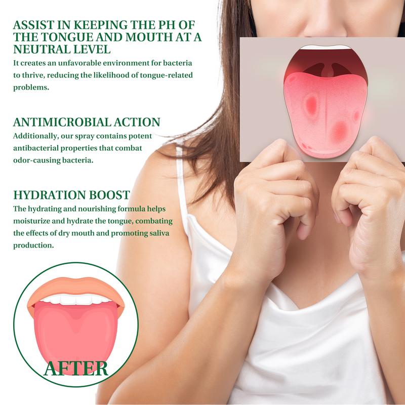 Tongue Repair Spray - Soothes White Coating, Relieves Dryness & Swelling - Oral Care Solution for Healthy Tongue & Fresh Breath