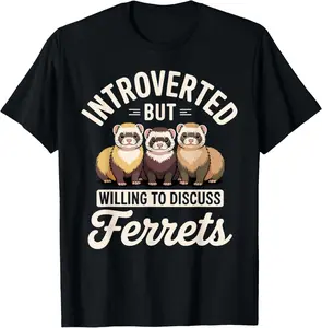 100% Cotton Best Ferret Art for Men Women Ferret Lovers Ferret T-Shirt