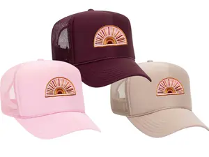 BOHO SUNSHINE - Embroidered Patch Trucker Hat (Multiple Colors)