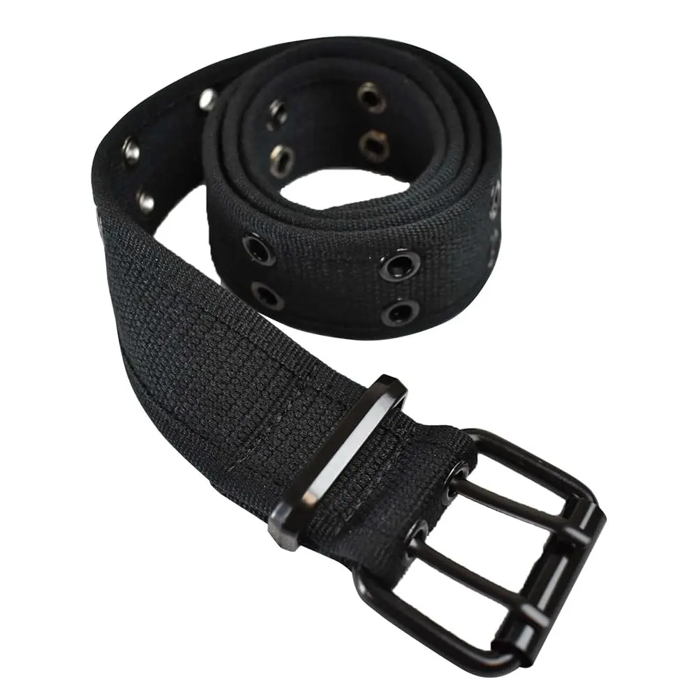 NYFASHION101 Unisex Double Grommet Canvas Belt for Jeans with 2-Hole Double Prong, Big and Tall Plus Sizes