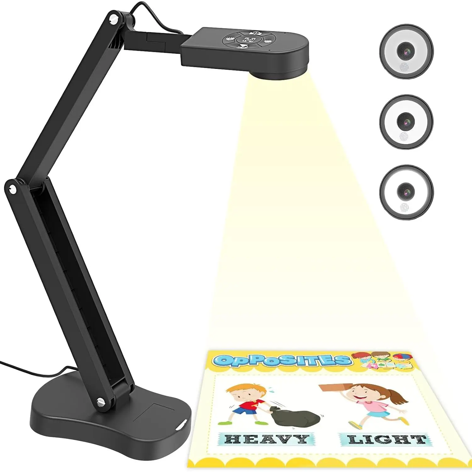 8MP USB Document Camera for Teachers, with A3/A4 Size Support, Dual Mic, 3-Level LED Light, Up and Down/Left and Right Image Inversion, Webcam Function, Camera for PC, Ideal for Classroom Distance Teaching & Learning, Up And Down Image Inversion