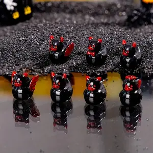 28-Pack Mini Demon Duck Statues, Handcrafted Resin Figurines for Terrariums, Party Favors & Halloween Decor, No Batteries Needed