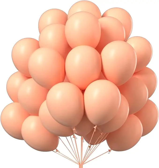 PartyWoo Pastel Orange Balloons 50 pcs 12 Inch Baby Pale Light Pink Orange Latex Helium Balloons for Graduation Wedding Baby Shower Gender Reveal Anniversary Birthday Party Decorations Orange-Q02
