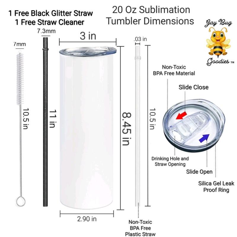 PennyWise IT 20 Oz Tumbler with 1 Lid, 2 Straws and 1 Straw Cleaner.. Stainless Steel. Sublimation Tumbler Cup.