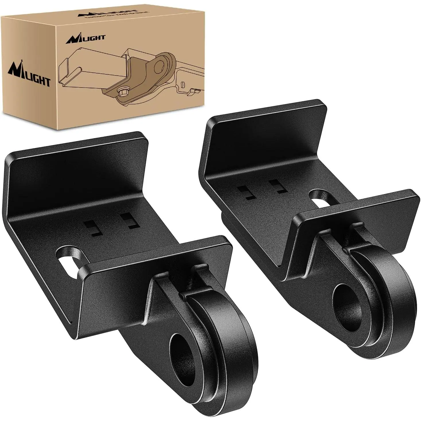 Nilight 2-Pack Demon Front Tow Hook Mounting Bracket - Compatible with 2009-2023 Toyota Tacoma, Bracket Replacement, Vehicle Accessories (D-Ring Shackle Not Included)
