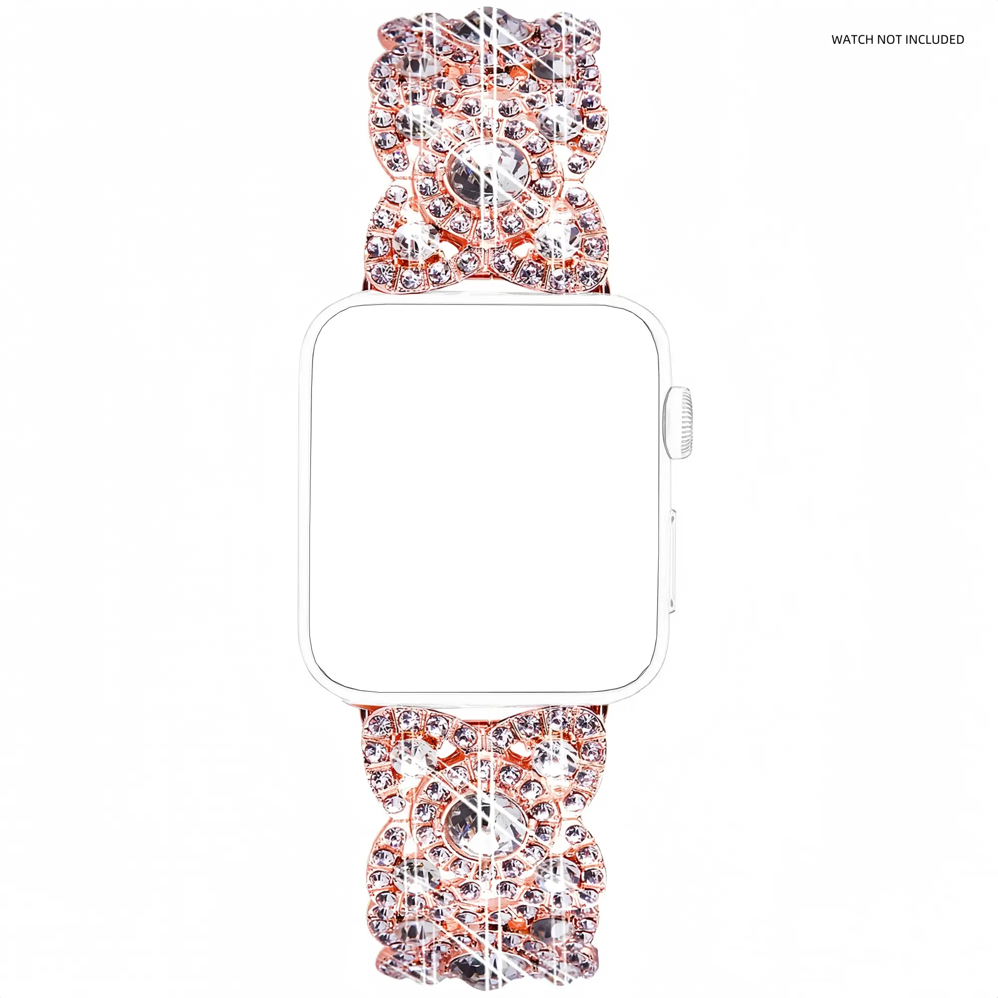 Shiny Diamond Buckle Strap for Apple Watch 38-49mm, Stainless Steel Metal Bracelet, Fits Series 1-10, Women's Fashion Wristband Accessories, Smart Watch Straps, Wearable Accessory