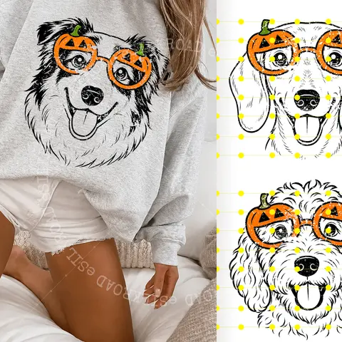 Custom 50+ Dog Breeds Halloween Sweatshirt, Funny Spooky Puppy Graphic Tee, Trick-or-Treat Dog Tee, Cute Halloween Dog Lover T-Shirt, Unisex Sweaters, Ash Grey Color - AL