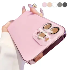 Pink Case For Apple iPhone 17 Pro Max 16/15/14/13/12/11 Electroplated Original Color Anti-fall Protective Cover Protection Protector Pink Casing Smartphone Cellphone Shockproof  phone case iphone 17 pro max cases girls