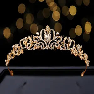 New Korean Style Full Drill Half Round Princess Crown, Bridal Wedding Headpiece, Sparkling Rhinestone Party Crown Tiaras