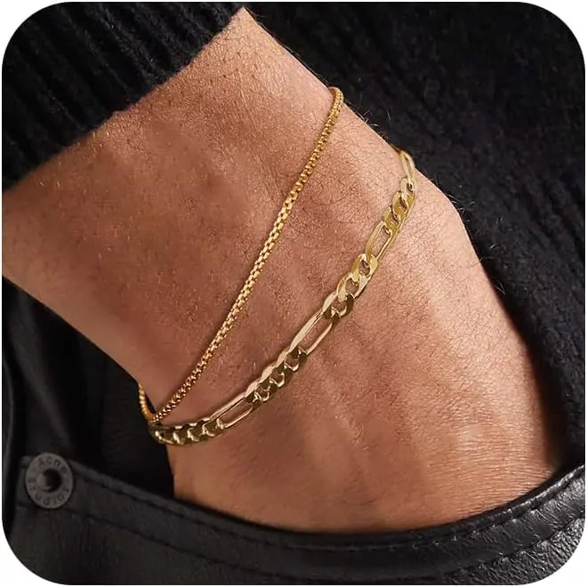 FOXGIRL Bracelet Stack Mens Bracelet Ankle Bracelets For Men Waterproof Men Jewelry Gifts For Men Charm Bracelet Back To School Gifts Fashion Accessories Springtok Fathersdaygift
