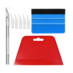 8pc wallpaper smoothing tool kit, car film scraper, aluminum alloy engraving tool Sold by TOO TOOL