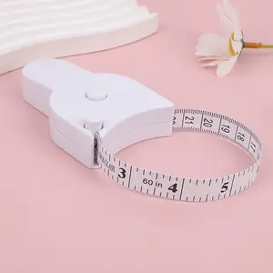 Body Measuring Tape 60 Inch White 3D Automatic Lock for Accurate Waist Hip Measurements Unisex Durable Soft Auto Retractable Lightweight Portable