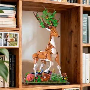 1220pcs Sika Deer Building Blocks Forest Elk Animal Model Building Blocks Toy Puzzle Toy Festival Gift Creative Building Blocks Decoration is the preferred gift for friends and lovers