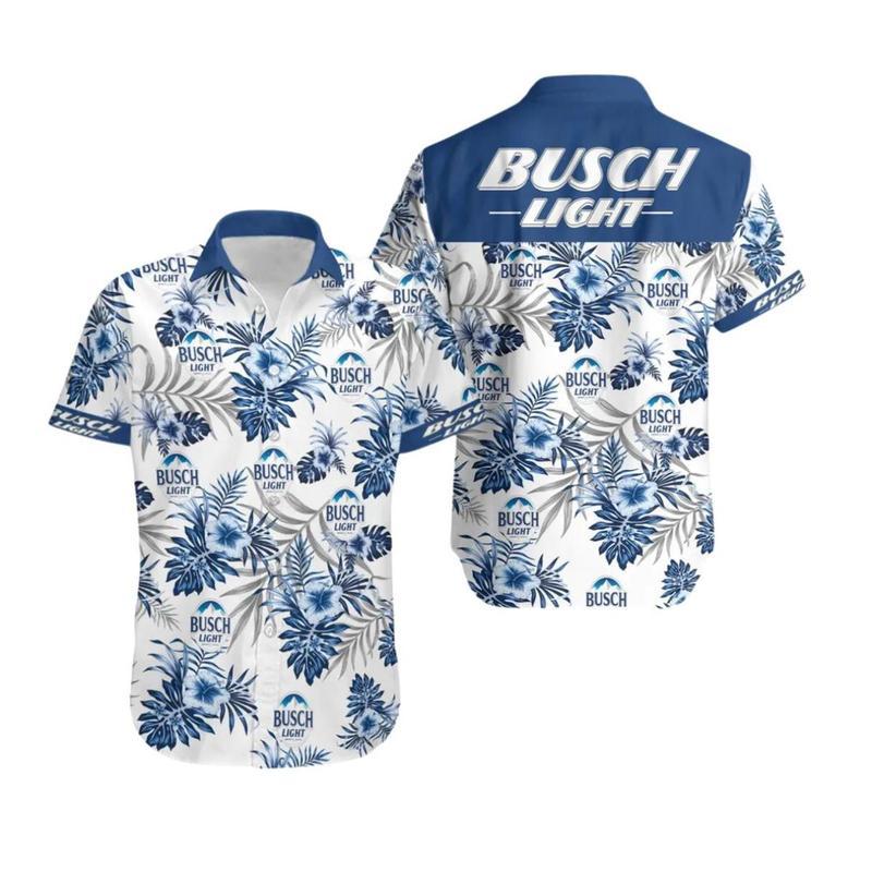 Busch Light Hawaiian Shirt – Soft Unisex Short-Sleeve Aloha Shirt, Fun Casual Gift for Beer Fans