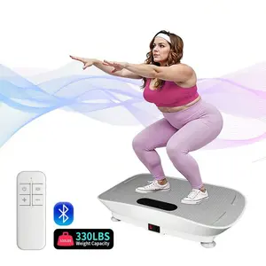 Vibration Plate Exercise Machine – Whole Body Workout Fitness Platform – Motor Speed Control, Smart Screen, Low Noise, 220 LBS Load – Ideal For Home Training, Shaping, Strength Training & Lymphatic Support – Portable Low  Impact Vibration Machine For Mus