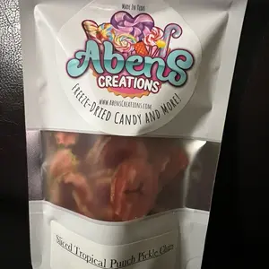 Abens Creations Freeze-Dried Sliced Tropical Punch Pickle Chips - Made in Texas Candy Snack