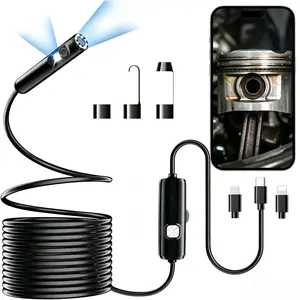 Endoscope Camera with Light,1920P HD Borescope Tools with 8 Adjustable LED Lights,Endoscope with Semi-Rigid Snake Camera,IP67 Waterproof Inspection Borescope for iOS and Android,3.3FT/16.4FT/32.8FT Dual-Lens,Practical Auto Repair Tool, Father's Day Gift