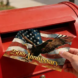 250th Anniversary American Independence Day Postcard, Dual-Sided Decorative Card, Historical Theme, Patriotic Souvenir, 1776-2026