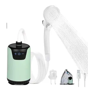 Portable Rechargeable Shower Pump, 8000mAh Rechargeable Battery-Powered Camping Shower Pump with LED Display, 2-Mode Electric Travel Shower for Hiking, Travel, and Outdoor Washing