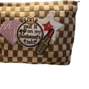 Patchy pouch bags with Embroidered Patches