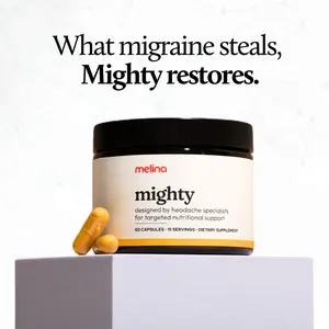 Mighty: Daily Migraine Support Capsules - 30 Day Supply with Riboflavin Magnesium CoQ10 & Feverfew for Brain Energy and Nerves - Sugar-Free Stimulant-Free Formula - Healthcare