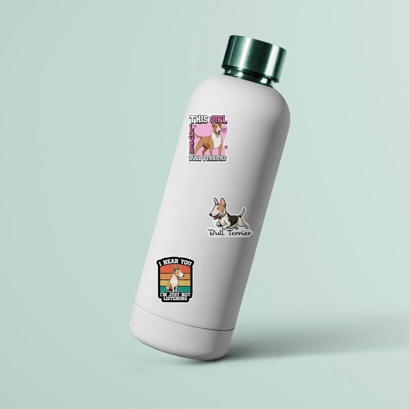 Bull Terrier Pack 20 PCS Stickers Prited Meme Funny Graphic Waterproof Stickers Pack, Decorative Car Wall Bottle PC Book Vinyl Stickers Decal