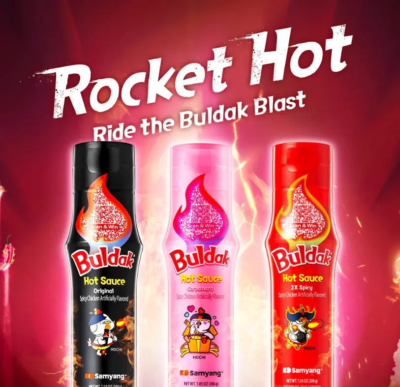 Buldak Hot Sauce - Complete Set of Original, 2X Spicy and Carbonara flavor