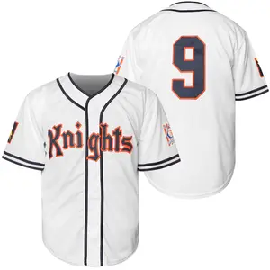 Men's V-Neck Baseball Jersey with #9 Embroidery | Loose Fit Casual Athletic Shirt for Training, Competition & Casual Attire, Sizes S-3XL