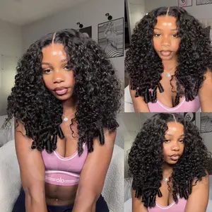 Burmese Curly Wig Human Hair Pre Braided 13x6 Water Wave Lace Front Wigs Human Hair Deep Wave HD Transparent Lace Frontal Wigs