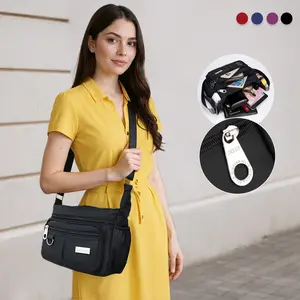 Women's Practical Oxford Shoulder Bag with Multi-Pockets, Durable Crossbody Bag with Adjustable Strap for Travel and Thanksgiving Gifts