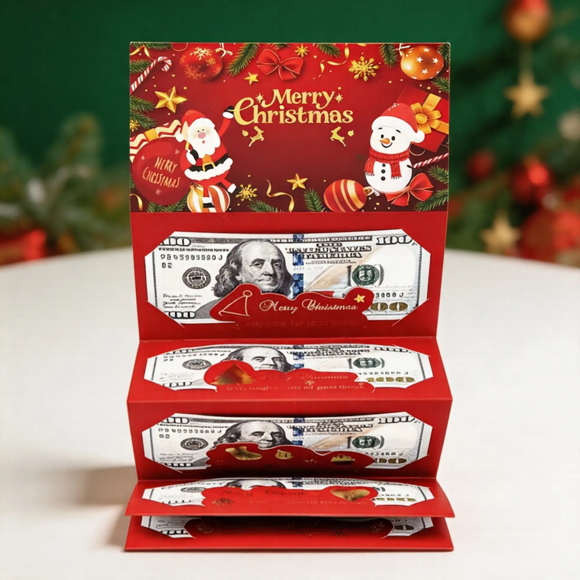 4-Pack Thick and Tear-Resistant Christmas Cash Envelopes, Dreamy Snowflake Theme, Perfect for Holiday Gift Cash Envelopes