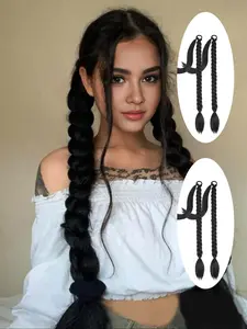 30/34/26 Inch Long Braided Ponytail Extension with Hair Tie, Natural Fluffy Synthetic Hairpiece for Women, Synthetic Hairpiece for Daily Wear, Synthetic Braiding Hair