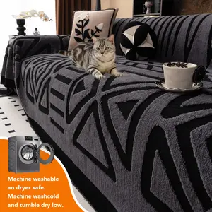 1pc Sofa Cover Simple Comfort One Piece Soft Plush Pet Friendly Breathable Winter All-Purpose Couch Blanket Soft Sofa Protector