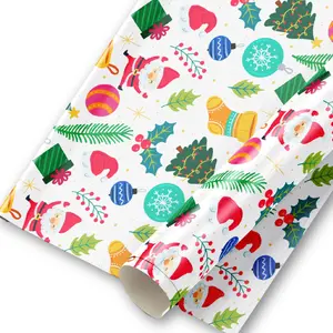 Christmas Wrapping Paper Jumbo Roll (30" x 10') - Festive Holiday Print With Santa, Trees, Stockings & Ornaments - Tear-Resistant Wrap for Easy Wrapping Small & Large Gifts