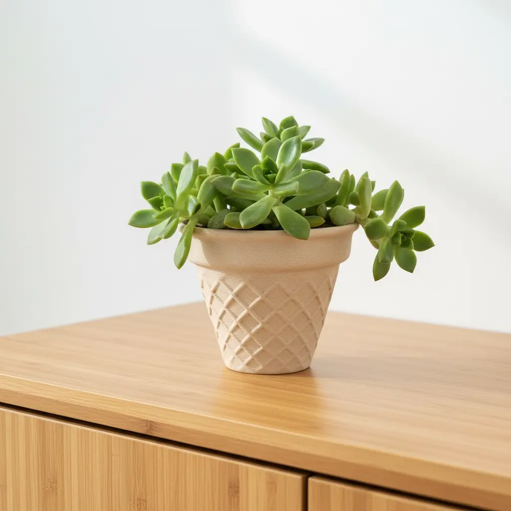 Sweet Cone- 3D Printed Ice Cream Cone Planter with Drainage Holes