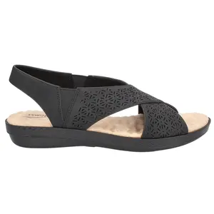 Easy Street Womens Claudia Cut Out Slingback Casual Sandals Casual Low Heel 1-2" - Black