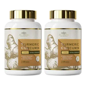 【2-PACK】Dr. CROWN Turmeric Curcumin Supplement 1500mg with 95% Curcuminoids, Black Pepper & MCT Oil - 120 Capsules