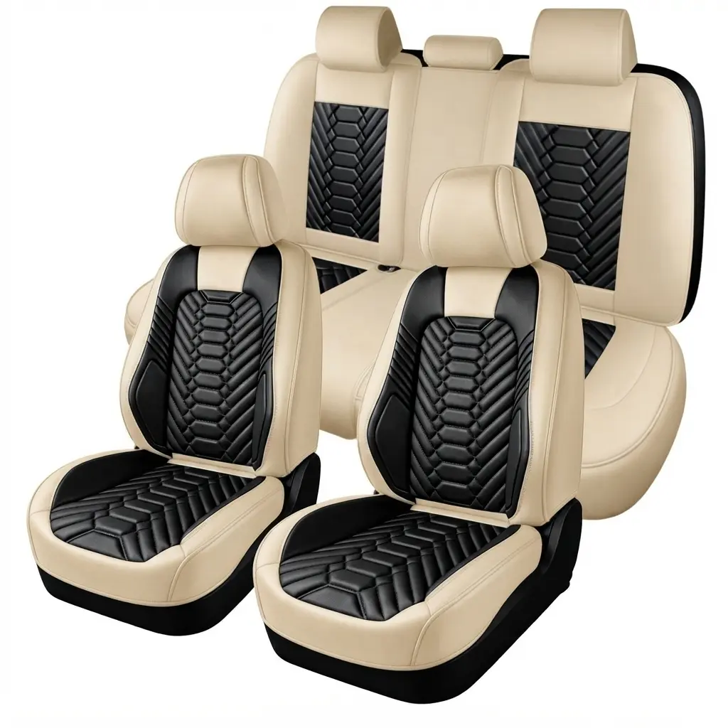 Seat Covers for Chevy Silverado & GMC Sierra 1500 (2019-2026) 2500HD 3500HD Trail Boss Z71 Crew Double Extended Cab with Rear Seat Storage or Cup Holder - Waterproof & UV Resistant, Foam Padded, Front & Rear Row Cover Set
