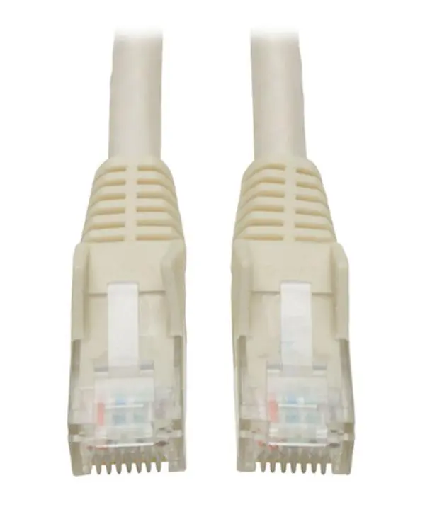 Tripp Lite TRL-N201-010-WE 10 ft. Cat6 Gigabit Speed Molded Patch Cable, High-Quality Copper Wire, PVC Jacket, Snagless Boot, RJ45 Male-Male Connectors, ISO/IEC 11801, 550MHz, ETL Certified, White, Stable Performance Up To 550Mhz, Staggered-Pin Plug Desig